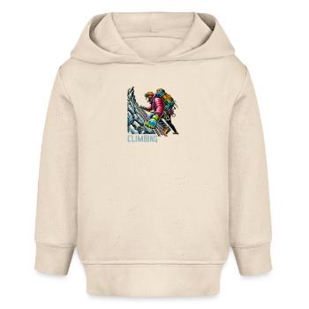 Mountaineering Climbing - Baby Organic Hoodie by Stanley/Stella - soft Ecru - Front