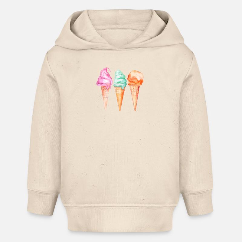 Glace glace - Sweat à capuche bébé bio Stanley/Stella - écru doux