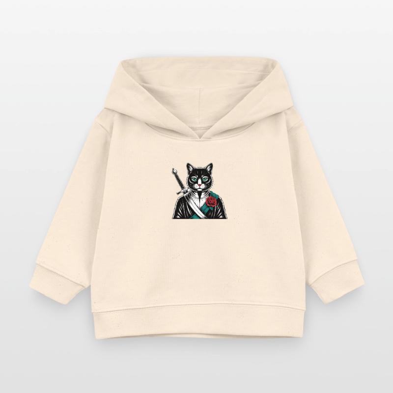 Die Samurai-Katze, die Bushido-Katze Baby Organic Hoodie Baby Cruiser von Stanley/Stella