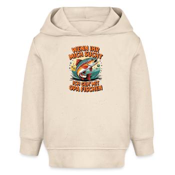 Angeln mit Opa mit springender Forelle - Baby Organic Hoodie Baby Cruiser von Stanley/Stella - Natur - Vorne