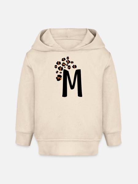 Buchstabe M Leopard Muster - Baby Organic Hoodie Baby Cruiser von Stanley/Stella - Natur