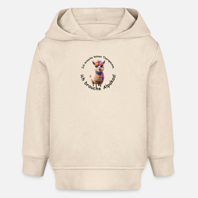 J’ai besoin d’alpagas - Sweat à capuche bébé bio Stanley/Stella - écru doux