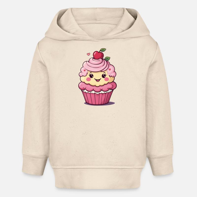 Cuppy le cupcake - Sweat à capuche bébé bio Stanley/Stella - écru doux