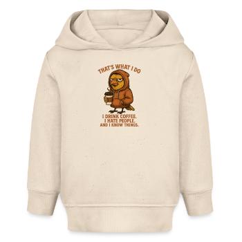 Je déteste les gens café lève-tôt - Sweat à capuche bébé bio Stanley/Stella - écru doux - Devant