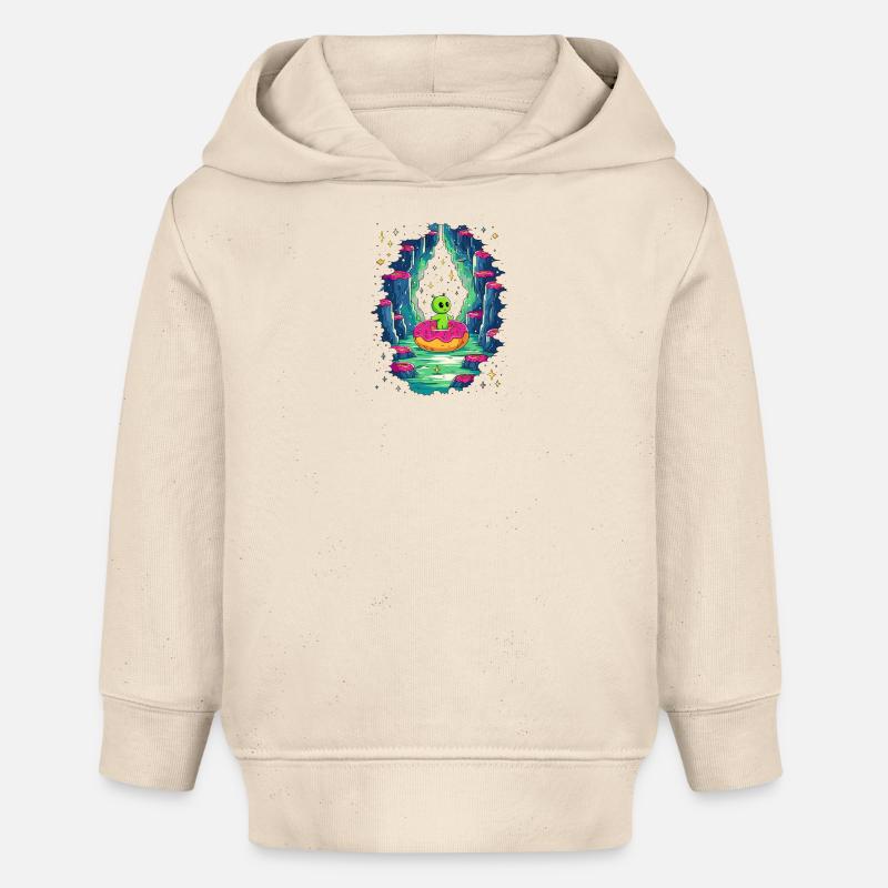 La grotte des beignets extraterrestres - Sweat à capuche bébé bio Stanley/Stella - écru doux