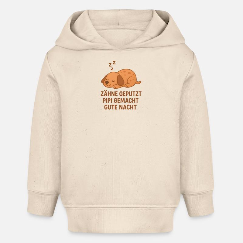Mignonne « Bonne nuit » du chien - Sweat à capuche bébé bio Stanley/Stella - écru doux