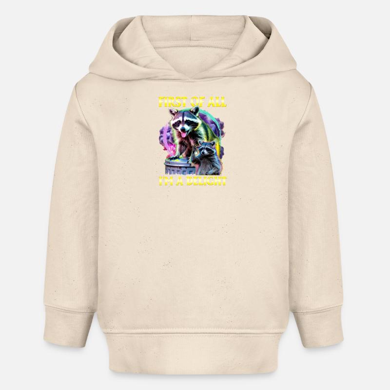 Drôle de raton laveur - Sweat à capuche bébé bio Stanley/Stella - écru doux