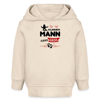 Kleiner Mann ganz groß Baby Säugling Geburtstag - Baby Organic Hoodie Baby Cruiser von Stanley/Stella - Natur - Vorne