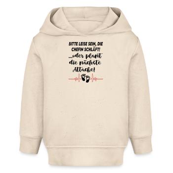 Bitte leise sein, die Chefin schläft Babysprüche  - Baby Organic Hoodie Baby Cruiser von Stanley/Stella - Natur - Vorne