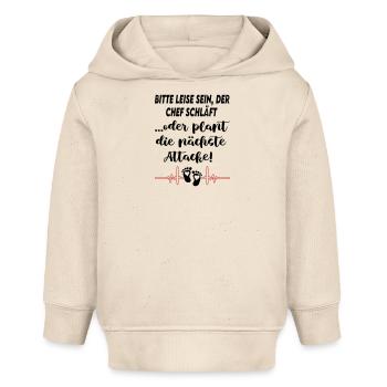 Bitte leise sein, der Chef schläft Babysprüche  - Baby Organic Hoodie Baby Cruiser von Stanley/Stella - Natur - Vorne
