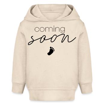 Bientôt disponible Lettrage Bébé - Sweat à capuche bébé bio Stanley/Stella - écru doux - Devant