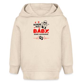 Schon als Baby eine Legende Lustige Babysprüche - Baby Organic Hoodie Baby Cruiser von Stanley/Stella - Natur - Vorne