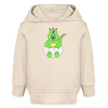 Dino im Ei - Baby Organic Hoodie Baby Cruiser von Stanley/Stella - Natur - Vorne