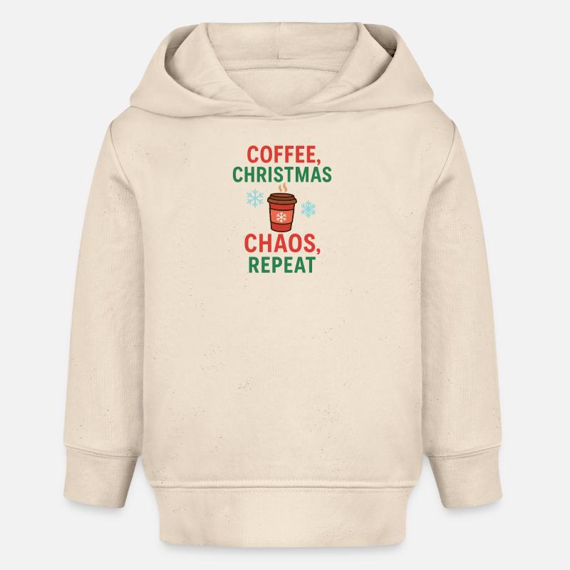 Café Chaos Noël - Sweat à capuche bébé bio Stanley/Stella - écru doux