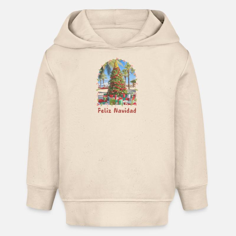 Feliz Navidad - Noël espagnol - Sweat à capuche bébé bio Stanley/Stella - écru doux