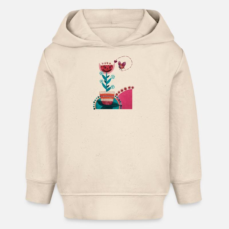 Été coloré - Sweat à capuche bébé bio Stanley/Stella - écru doux