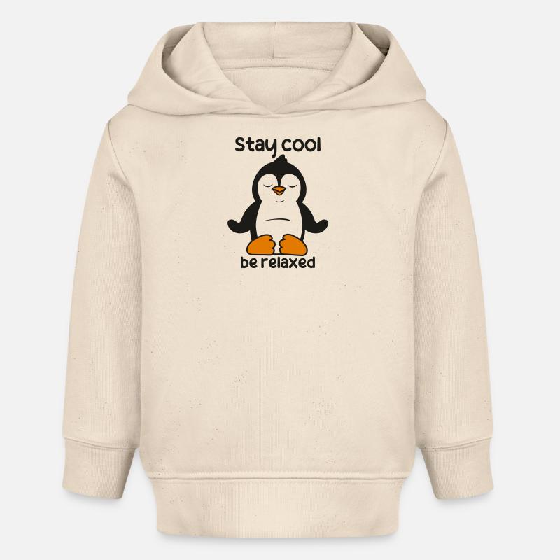 Reste calme, détends-toi - Sweat à capuche bébé bio Stanley/Stella - écru doux