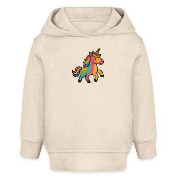 Colorful Unicorn - Baby Organic Hoodie by Stanley/Stella - soft Ecru - Front