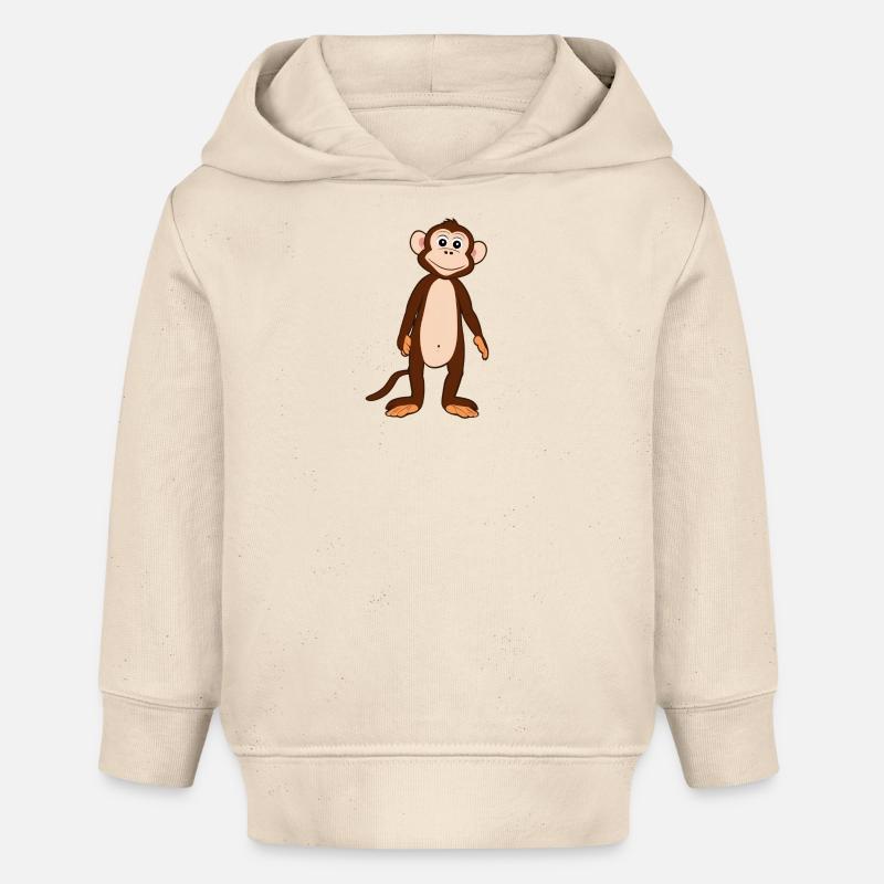 Singe - Sweat à capuche bébé bio Stanley/Stella - écru doux