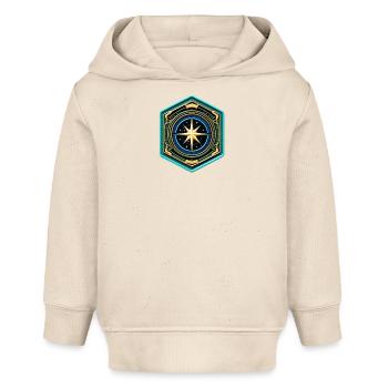 Kartenstern Kompass Patch - Baby Organic Hoodie Baby Cruiser von Stanley/Stella - Natur - Vorne