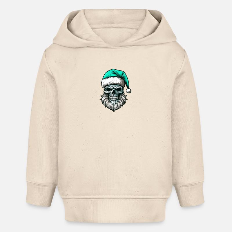 Crâne de Père Noël - Sweat à capuche bébé bio Stanley/Stella - écru doux