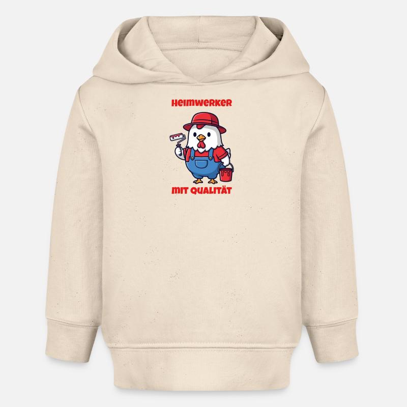 Amélioration de la maison avec qualité - Poulet drôle - Sweat à capuche bébé bio Stanley/Stella - écru doux