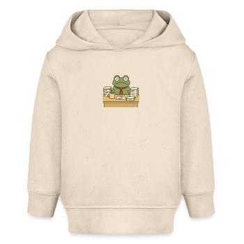 Grenouille d’affaires - Sweat à capuche bébé bio Stanley/Stella - écru doux - Devant