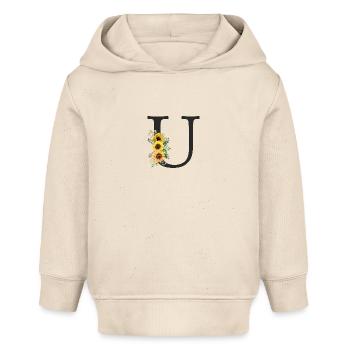 U Monogramm Sonnenblumen - Baby Organic Hoodie Baby Cruiser von Stanley/Stella - Natur - Vorne