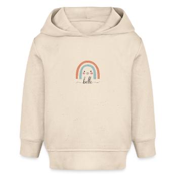 Belle! Arc-en-ciel, personnalisable - Sweat à capuche bébé bio Stanley/Stella - écru doux - Devant