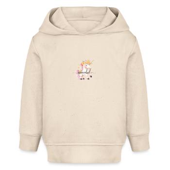 Annabel! Einhorn-Blumen Design, personalisierbar - Baby Organic Hoodie Baby Cruiser von Stanley/Stella - Natur - Vorne