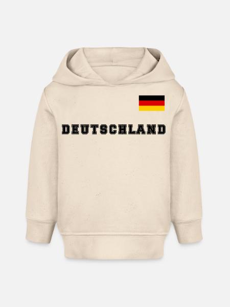 Deutschland Trikot Look mit Fahne Nationalflagge - Baby Organic Hoodie Baby Cruiser von Stanley/Stella - Natur