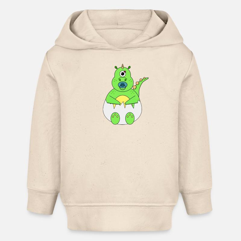 Dino dans l’œuf - Sweat à capuche bébé bio Stanley/Stella - écru doux