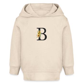 B Monogramm Sonnenblumen - Baby Organic Hoodie Baby Cruiser von Stanley/Stella - Natur - Vorne