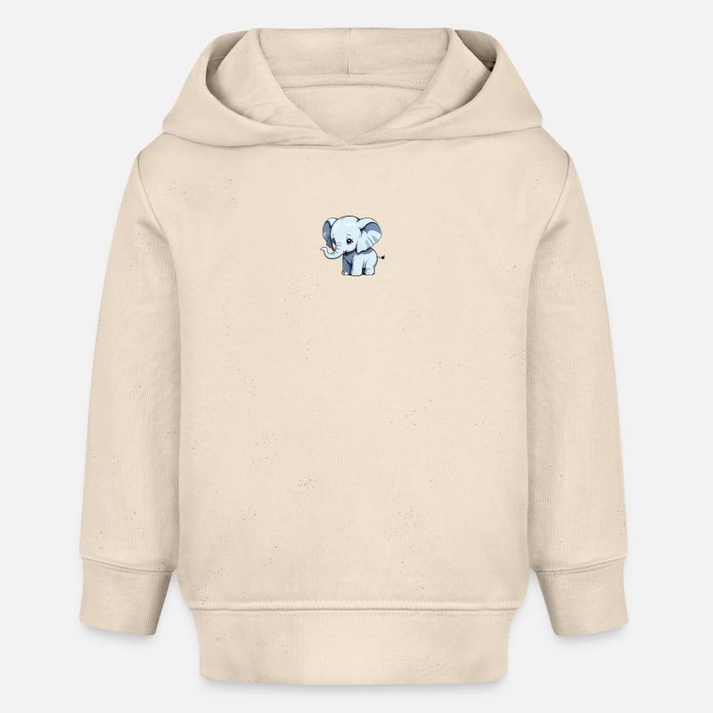 Bébé éléphant - Sweat à capuche bébé bio Stanley/Stella - écru doux