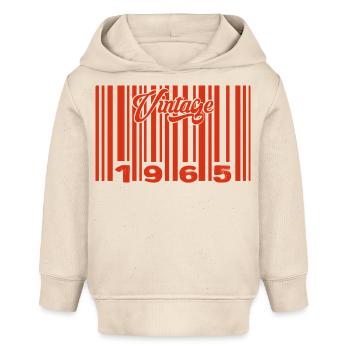 Vintage 1965 Born In 1965 60 Years Bar Code Anniversai - Baby Organic Hoodie by Stanley/Stella - soft Ecru - Front