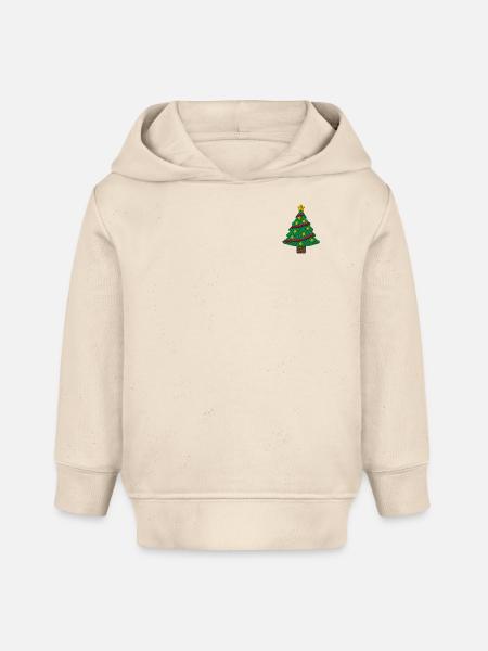 Weihnachtsbaum bestickt - Baby Organic Hoodie Baby Cruiser von Stanley/Stella - Natur