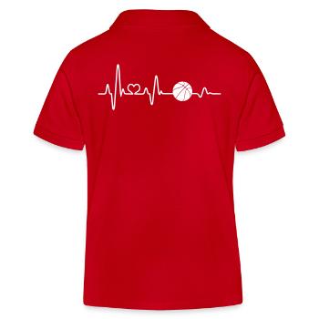 Basketball Heartbeat EKG Joueur de basket que j'aime - Polo enfant bio Stanley/Stella - rouge - Dos