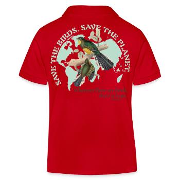 Save the birds. Save the planet. - Kinder Organic Poloshirt Mini Sprinter von Stanley/Stella - Rot - Hinten