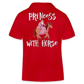 Princesse Avec Cheval Cheval Fille Fille Mignon - Polo enfant bio Stanley/Stella - rouge - Dos