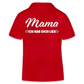 Muttertag - Mama - Ich hab dich lieb - Kinder Organic Poloshirt Mini Sprinter von Stanley/Stella - Rot - Hinten