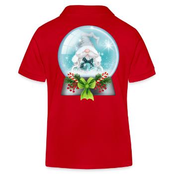 Schneekugel Weihnachtsmann mit Zuckerstangen - Kinder Organic Poloshirt Mini Sprinter von Stanley/Stella - Rot - Hinten