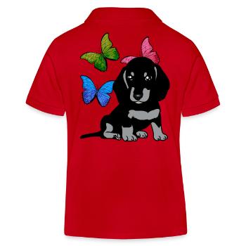Chiens Frügling Sentiments printaniers Teckel Chien - Polo enfant bio Stanley/Stella - rouge - Dos