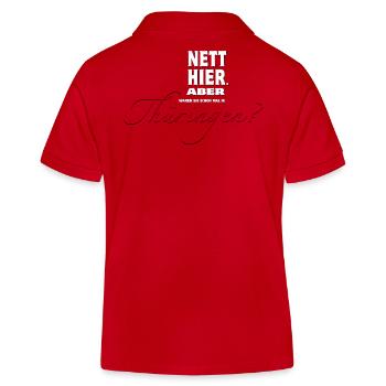 Nett hier. Aber waren Sie schon mal in Thüringen? - Kinder Organic Poloshirt Mini Sprinter von Stanley/Stella - Rot - Hinten