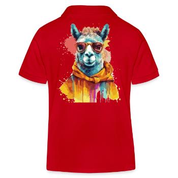 lama, alpaga, lama swag - Polo enfant bio Stanley/Stella - rouge - Dos