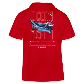 Ocean Manta Kostbarer Schatz - Kinder Organic Poloshirt Mini Sprinter von Stanley/Stella - Rot - Hinten
