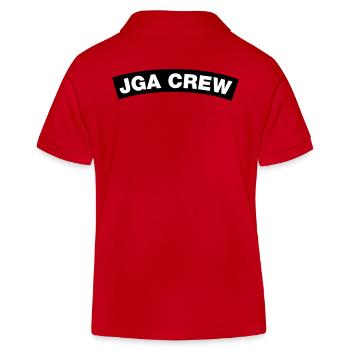 Bachelor Party Crew Element Top (Bachelor Party MC Rocker Cowl Design) - Kids Organic Polo Shirt by Stanley/Stella - red - Back