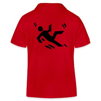 Attention, risk of slipping - Humorous design - Kids Organic Polo Shirt by Stanley/Stella - red - Back