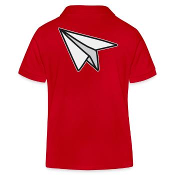 Lightness and freedom paper airplane - Kids Organic Polo Shirt by Stanley/Stella - red - Back