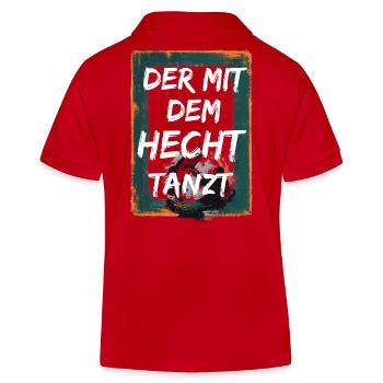 Der mit dem Hecht tanzt - Kinder Organic Poloshirt Mini Sprinter von Stanley/Stella - Rot - Hinten
