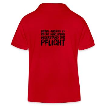 Wenn Unrecht Recht wird, wird Widerstand Pflicht - Kinder Organic Poloshirt Mini Sprinter von Stanley/Stella - Rot - Hinten